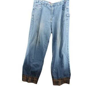 Jordan Sport Denim Jeans Men's Size 48x31 Blue Vintage Wash 90s Pocket Logo